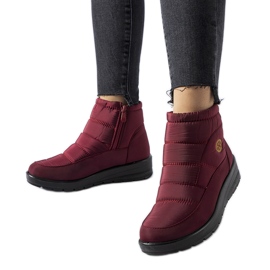 Bottes de neige bordeaux à talon bas Vittore rouge
