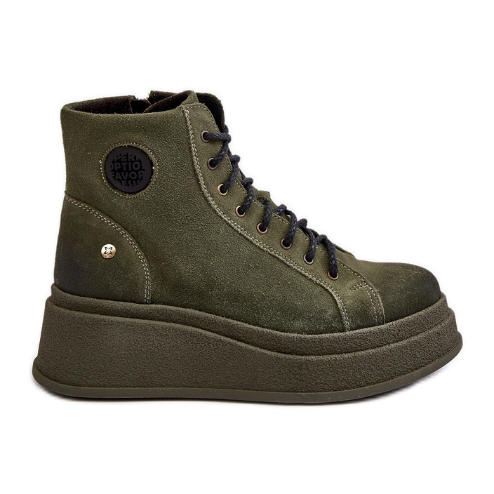 Bottines en Daim à Plateforme Massive Maciejka 06309-24 Olive vert