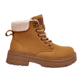 Boots Femme Cuir Mouton Camel Lynnvia beige