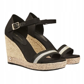 Tommy Hilfiger Sandale compensée haute en gros-grain W FW0FW05254 le noir