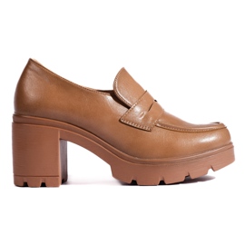 W. Potocki Chaussures marron à talons bas par Potocki brun