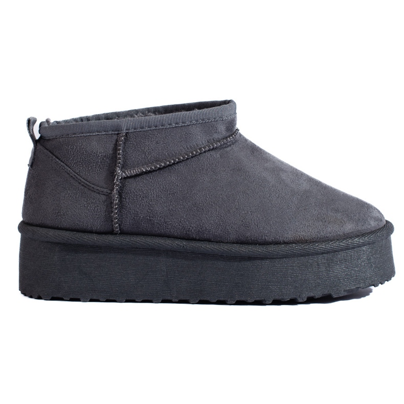 Bottes de neige courtes à plateforme Shelovet grises Bottes de neige courtes à plateforme Shelovet grises