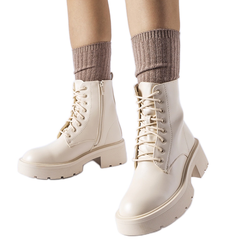 Bottines isolées beiges à semelle épaisse par Cirillo