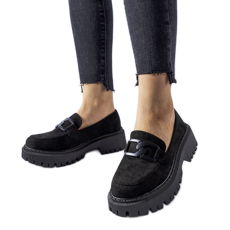 Mocassins en éco-daim Black Worth le noir