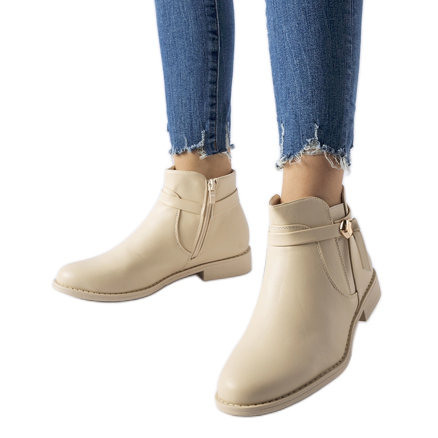 Bottines shop plates beige