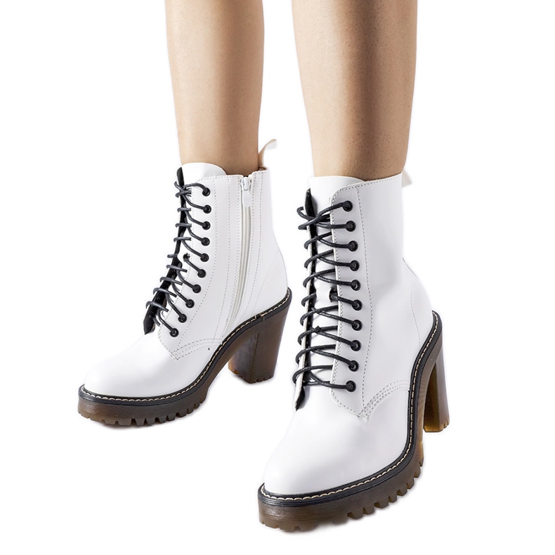 Bottines à lacets blanches Ezio