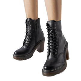 Bottines à lacets noires Ezio le noir