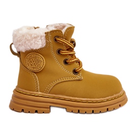Bottes Trappers Enfant Camel Marialee Zippées en Peau de Mouton brun
