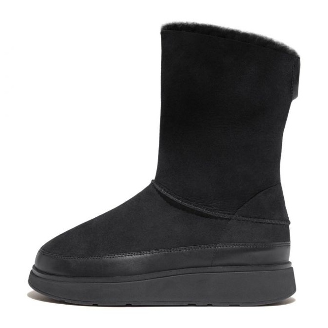 FitFlop GEN-FF Bottes courtes en peau de mouton double face W GO9-090 le noir