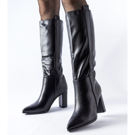 Bottines à enfiler classiques noires à talon Palma le noir