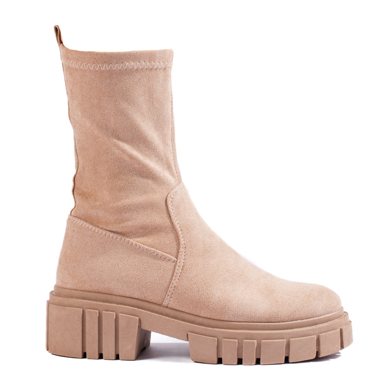 Bottines femme en daim haute beige Shelovet Bottines femme en daim haute beige Shelovet