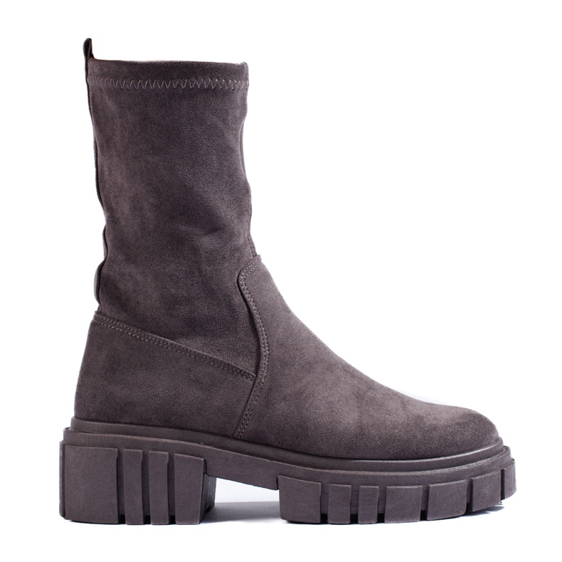 Bottines femme Shelovet en daim gris