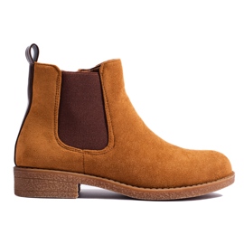 Bottines Chelsea femme Shelovet en daim camel brun