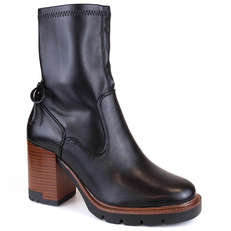 Bottines femme à talon haut et plateforme, isolées noires Potocki SZ12258 le noir Bottines femme à talon haut et plateforme, isolées noires Potocki SZ12258 le noir