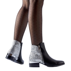 Bottines noires à dos brillant Olindo