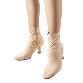 Bottines beiges à talons bas de Lucerne