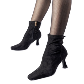 Bottines à talons bas Lucerne noires le noir