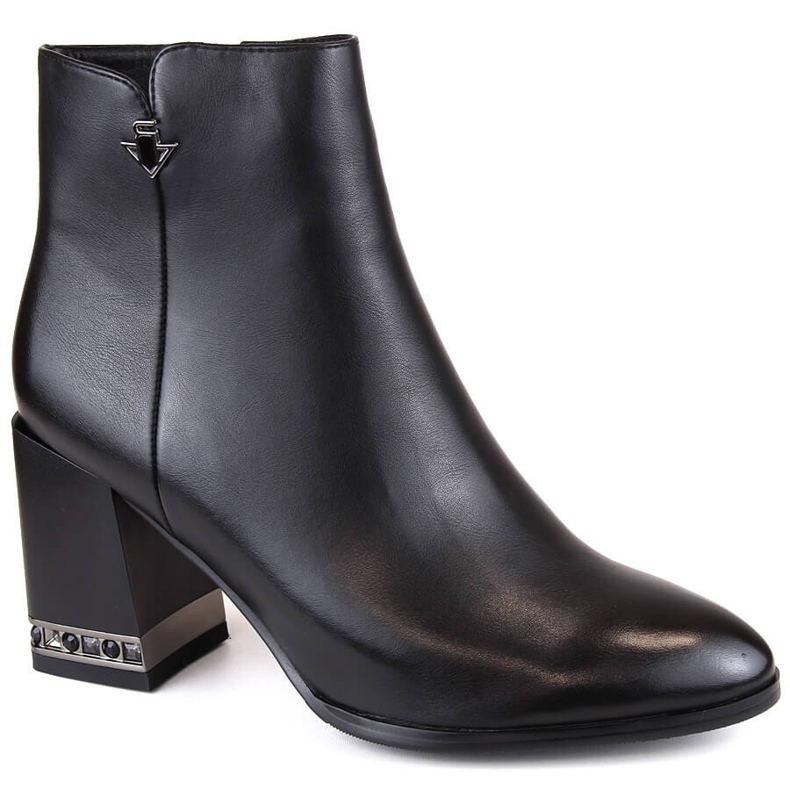 Filippo Bottines femme à talons hauts avec zircons, noir Fillippo DBT4842 le noir