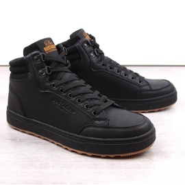 Chaussures de sport montantes en cuir pour hommes, noires Bustagrip