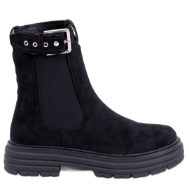 Bottines Chelsea femme Carls noires le noir