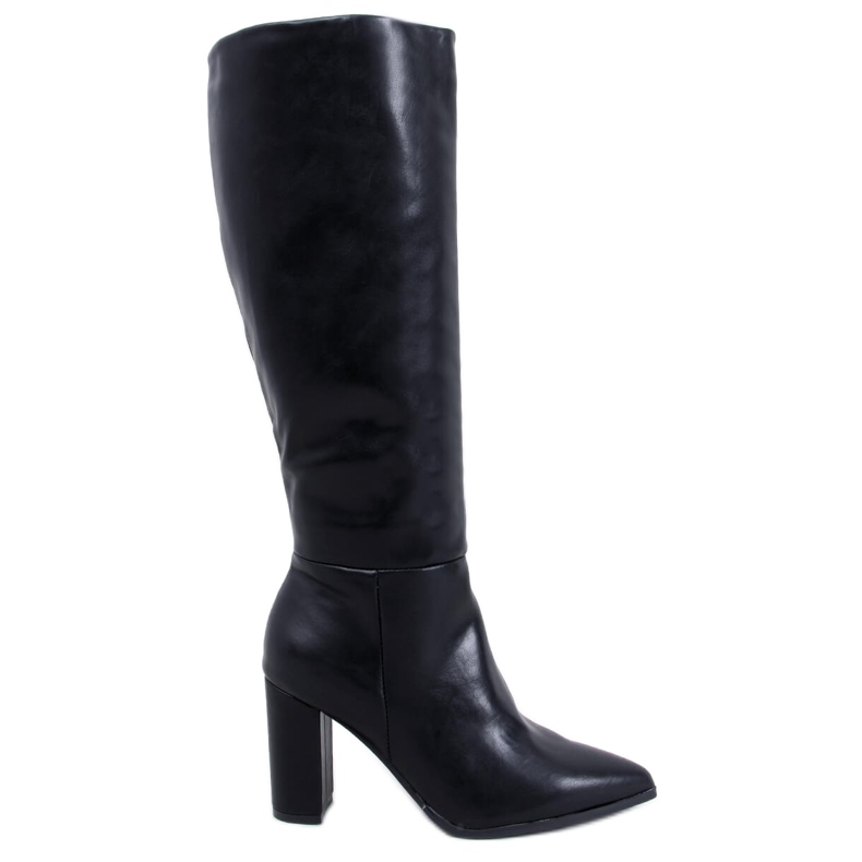 Iriss Bottines noires à talon grainé le noir