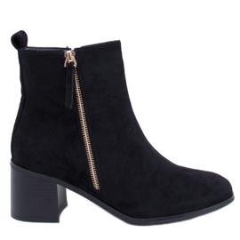 Aguirre Bottines à talons hauts en daim noir le noir