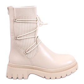Willet Bottines chaussettes beiges
