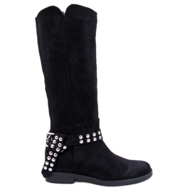 Brews Bottines femme en daim noires le noir