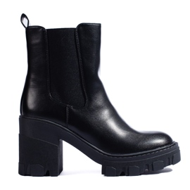SHELOVET Bottines Chelsea femme noires le noir