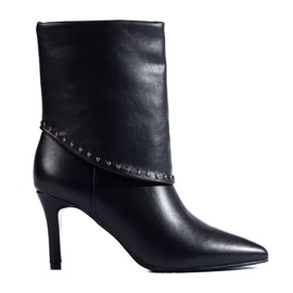 SHELOVET Bottines noires élégantes à talons hauts