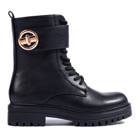 SHELOVET Baggies femme noires avec boucle