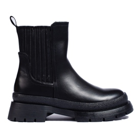 SHELOVET Bottines Chelsea noires à semelle épaisse