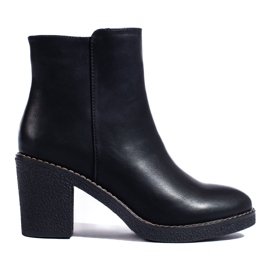 SHELOVET Bottines classiques noires à talons hauts