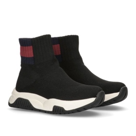 Tommy Hilfiger Sock Sneaker Noir W chaussures T3A9-33007-0702999-999 le noir
