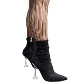 Bottines noires Ferguson à talon décoratif le noir