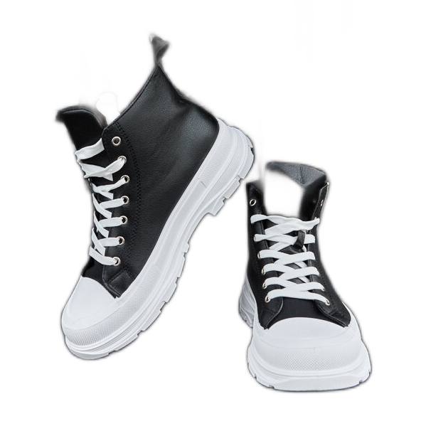 Baskets noires à plateforme haute par Jose le noir