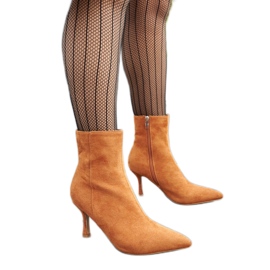 Bottines marron à talons bas de Guimond brun