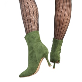 Bottines à talons bas vert Guimond