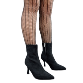 Bottines à talons bas noires Guimond