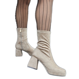Bottines Haven à talons beiges