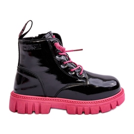 Bottes isolées vernies pour enfants Big Star MM374148 noir et rose