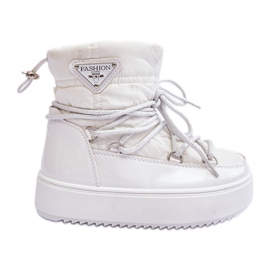 Bottes de neige isolées à lacets pour enfants Blanc Colina