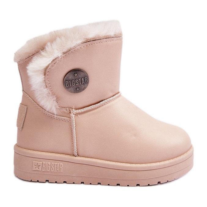 Bottes de neige enfant isolées avec fourrure Beige Big Star MM374084