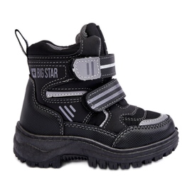 Bottes de neige isolées à velcro pour enfants noir Big Star MM374129