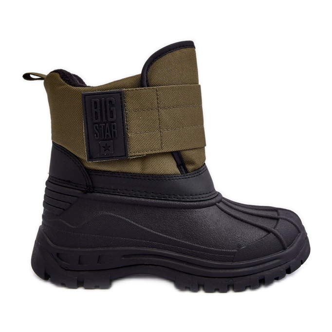 Bottes de neige isolées par velcro pour enfants Kaki Big Star MM374123 vert