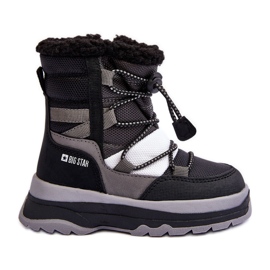 Bottes de neige isolées pour enfants avec fermeture éclair noir Big Star MM374193