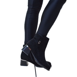 Bottines élégantes noires avec strass Bocconi
