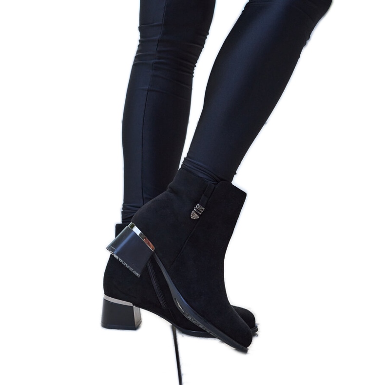 Bottines élégantes noires avec strass Bocconi le noir Bottines élégantes noires avec strass Bocconi le noir