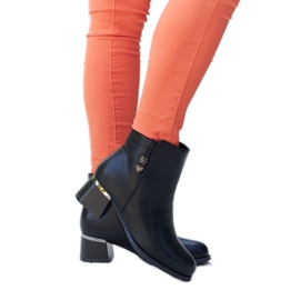 Bottines élégantes noires avec strass Bocconi