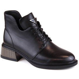 Bottines isolées noires pour femmes Filippo DBT4881 avec talon décoratif le noir